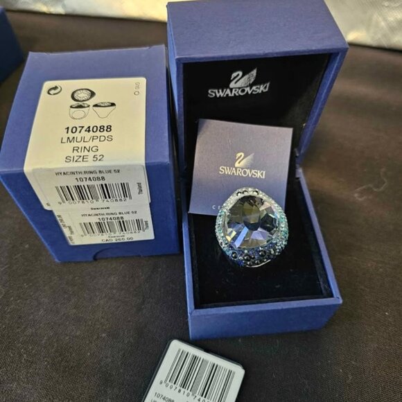 Swarovski Blue Hyacinth Ring Size 52 - Picture 3 of 4